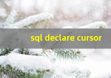 sql declare cursor